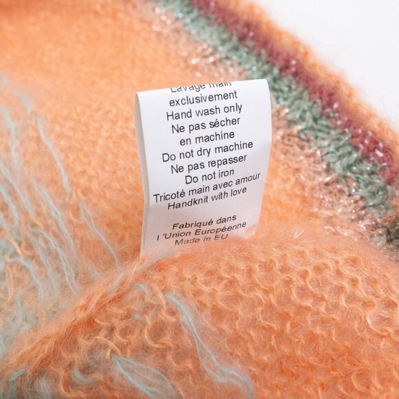 Rose Carmine Handknit Mohair Wool Blend Ombré Tank Top Pastel Rainbow Size 1 - Picture 11 of 12